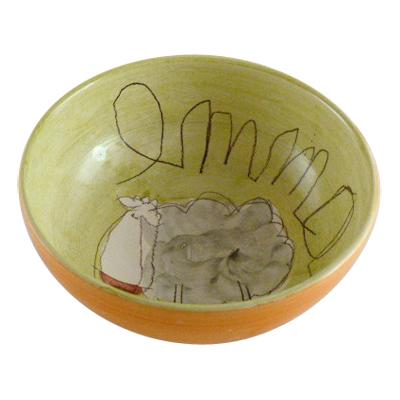 Bol Pr&eacute;nom d&eacute;cor mouton vert anis