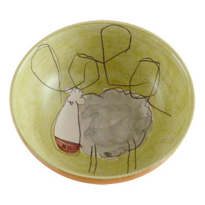 Bol Pr&eacute;nom d&eacute;cor mouton vert anis