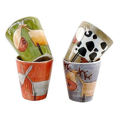 tasses &agrave; caf&eacute; "c&ocirc;t&eacute; montagne"