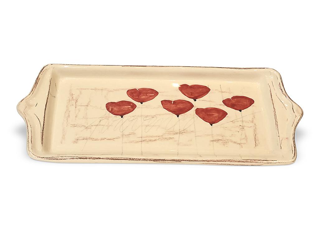 Le plat rectangle Coquelicot